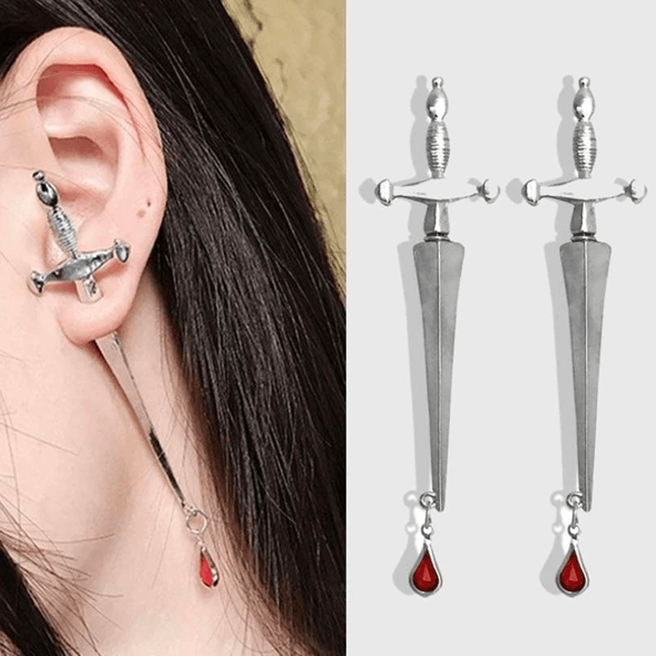 Blood Sworn Dagger Stud Earrings