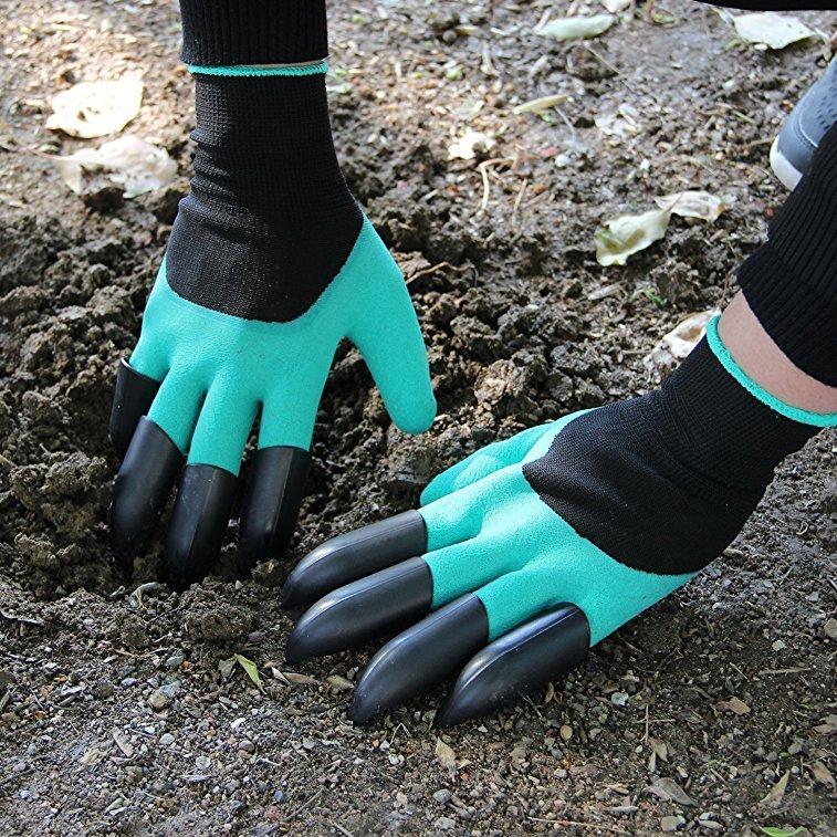 2Pcs Gardening Digging Gloves Planting Rubber Left Hand Claws and Right Hand Claws Grip Gloves