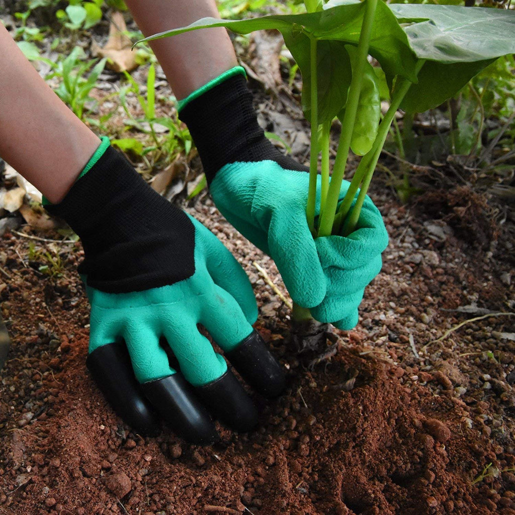 2Pcs Gardening Digging Gloves Planting Rubber Left Hand Claws and Right Hand Claws Grip Gloves