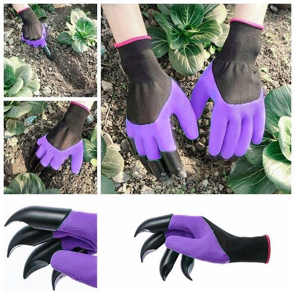 2Pcs Gardening Digging Gloves Planting Rubber Left Hand Claws and Right Hand Claws Grip Gloves
