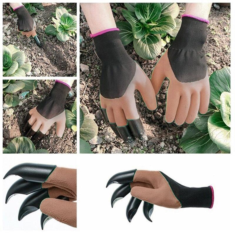 2Pcs Gardening Digging Gloves Planting Rubber Left Hand Claws and Right Hand Claws Grip Gloves