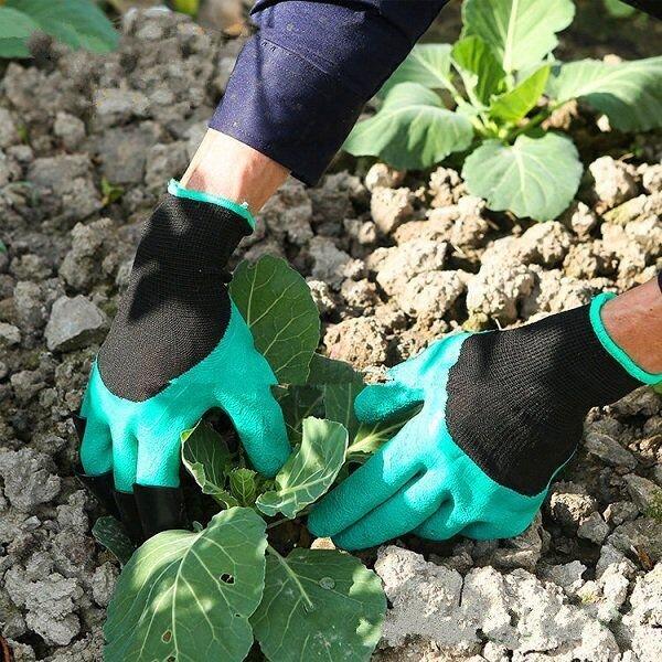 2Pcs Gardening Digging Gloves Planting Rubber Left Hand Claws and Right Hand Claws Grip Gloves