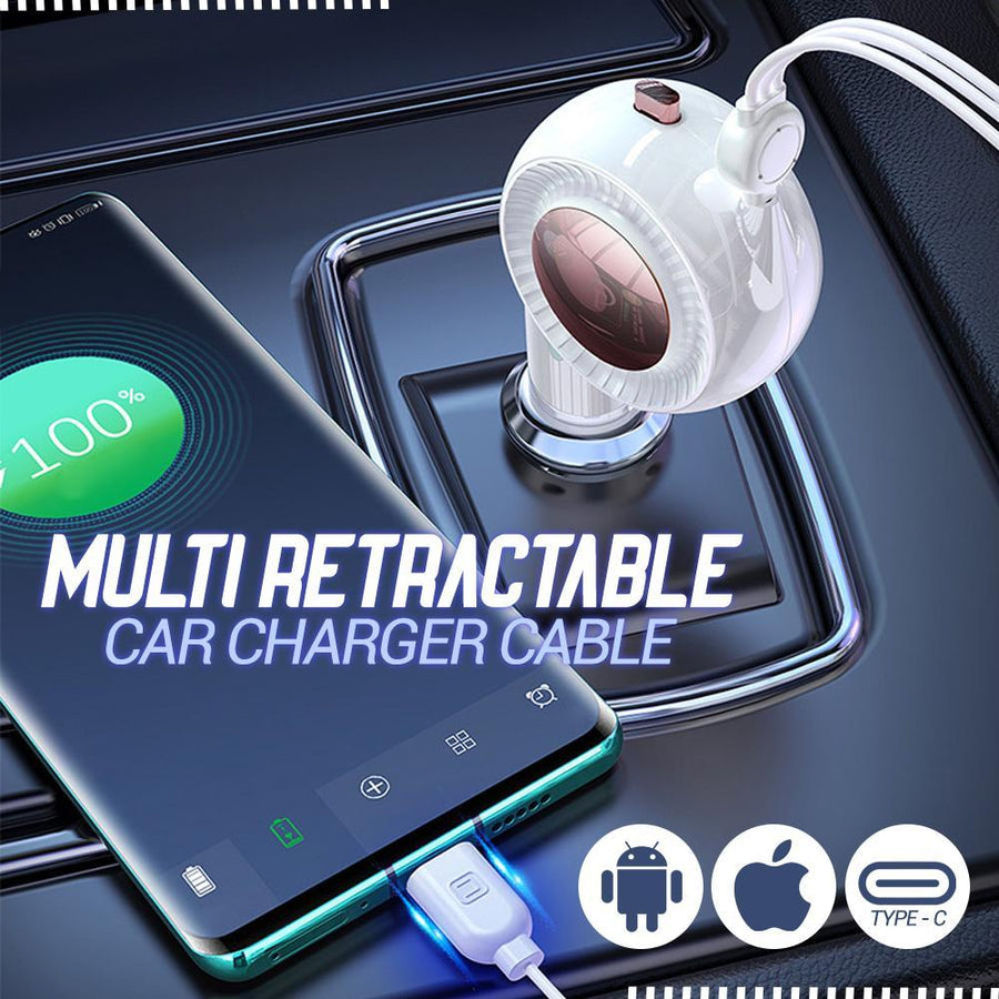 Multi Retractable Car Charger Cable