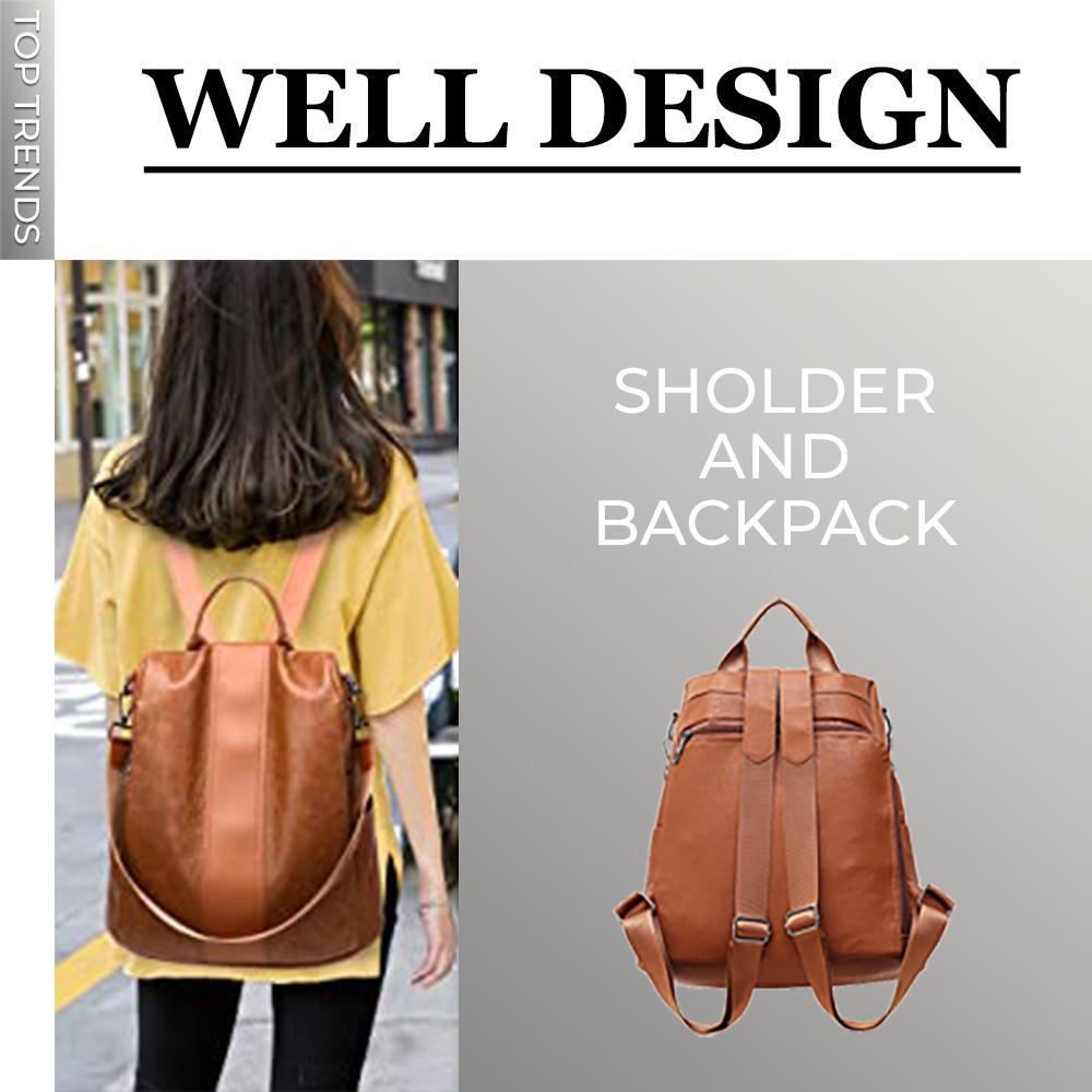 Women Safety Waterproof Leather Shoulder Bag