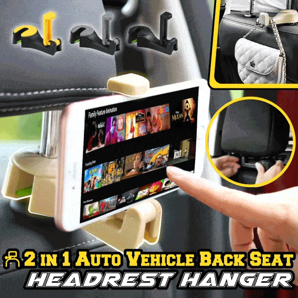 2 in 1 Auto Vehicle Back Seat Headrest Hanger