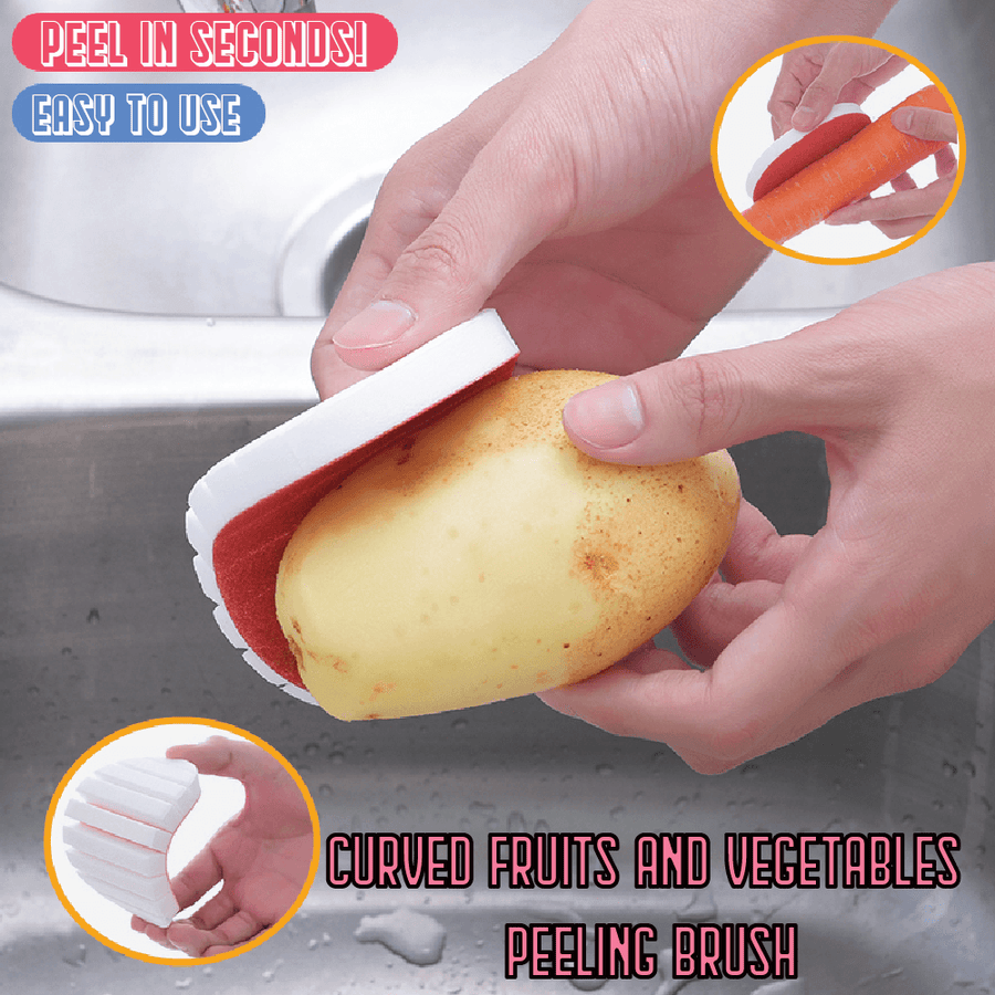 Curved Fruits And Vegetables Peeling Brush