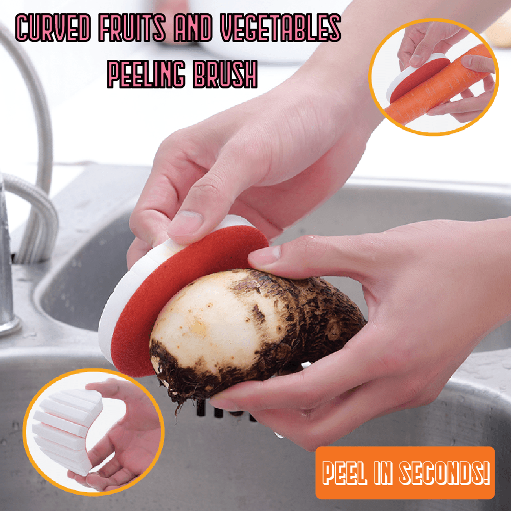 Curved Fruits And Vegetables Peeling Brush