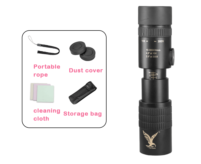 4K 10-300X40mm Super Telephoto Zoom Monocular Telescope
