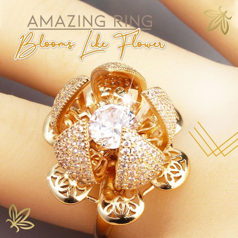 Rotatable Blooming Rose Ring