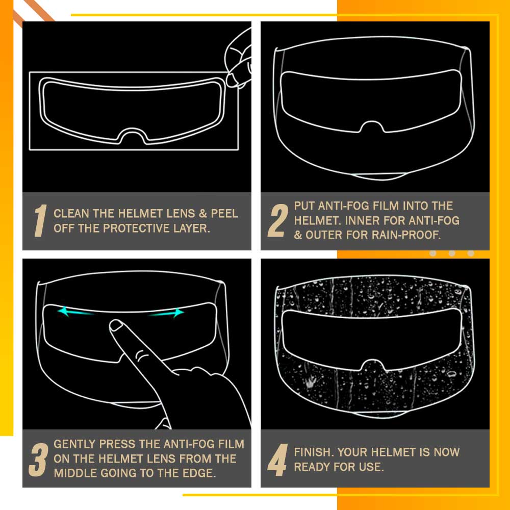 Universal Helmet Anti-Fog Film (With Free Side Mirror Films)