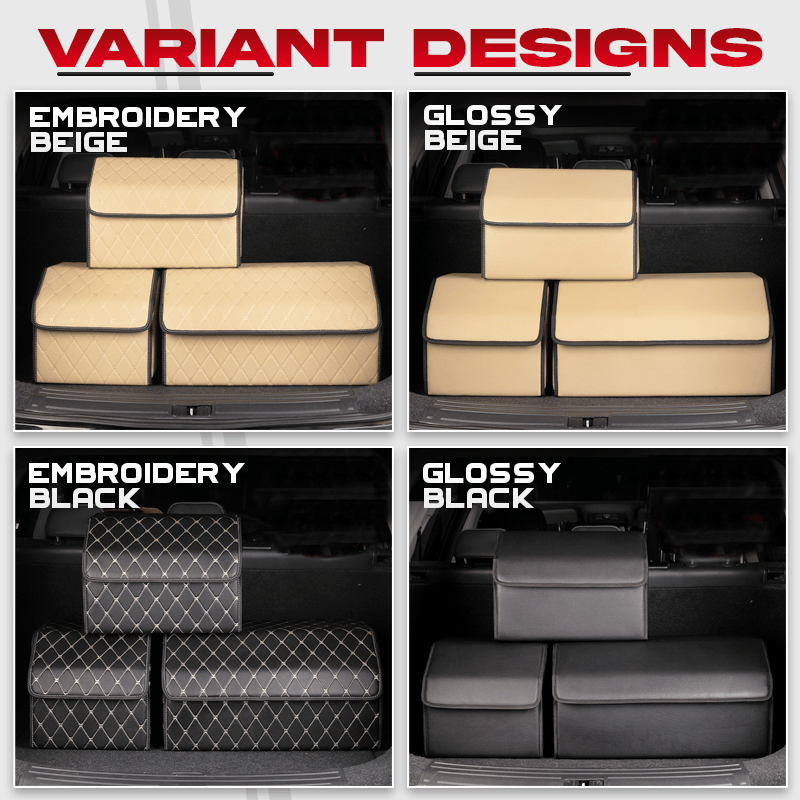 Car Leather Collapsible Trunk Storage Box