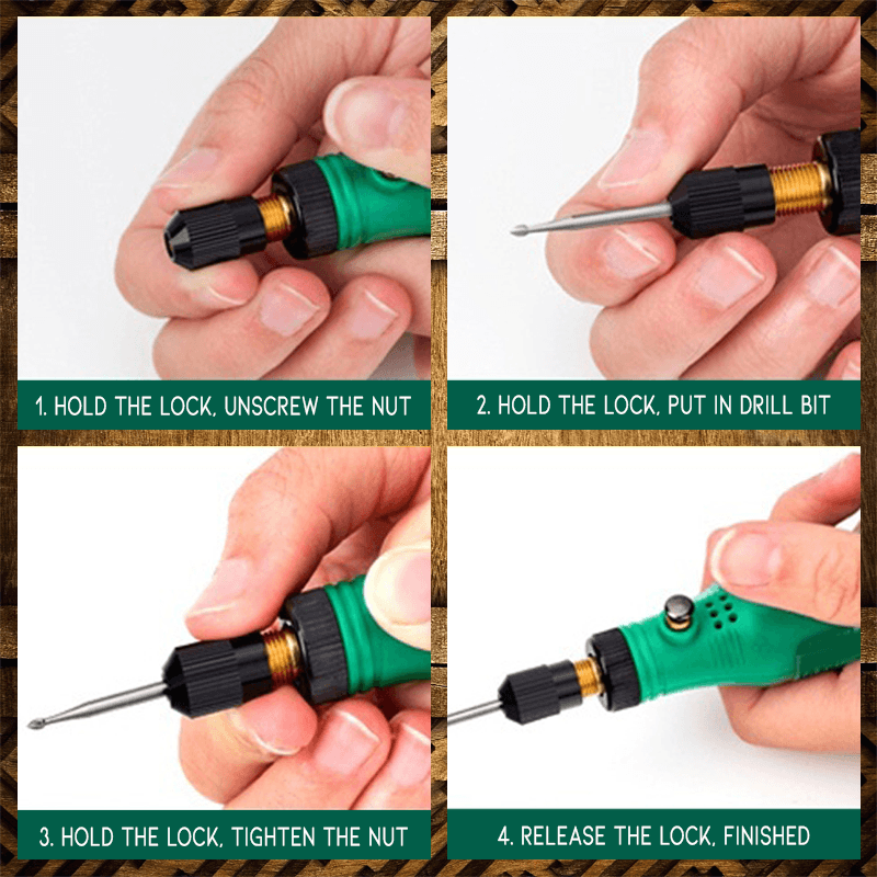 Wood Carving Rotary Drill Kit