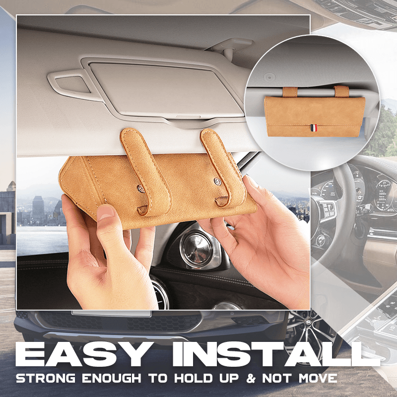 Superior Leather Car Glasses Holder