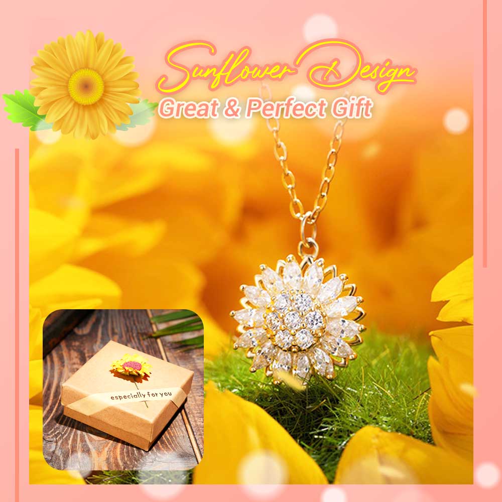 Rotatable Sunflower Pendant Necklace