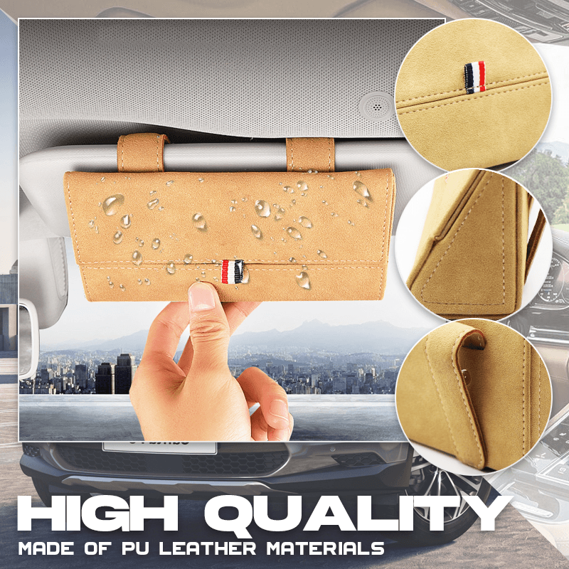 Superior Leather Car Glasses Holder
