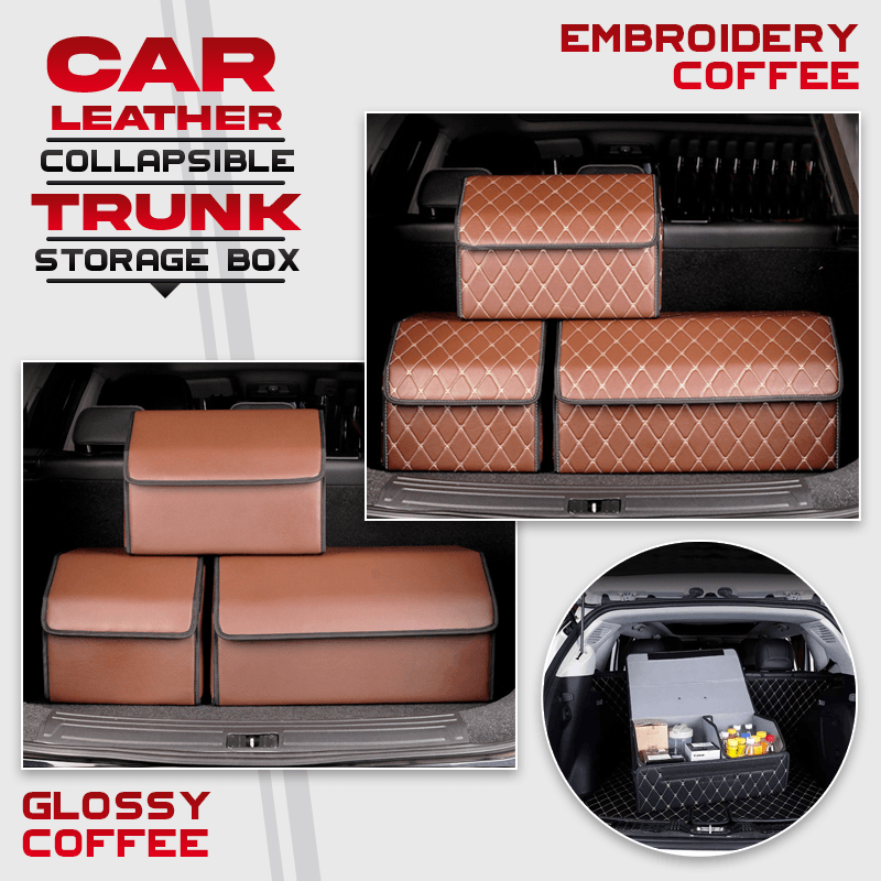 Car Leather Collapsible Trunk Storage Box