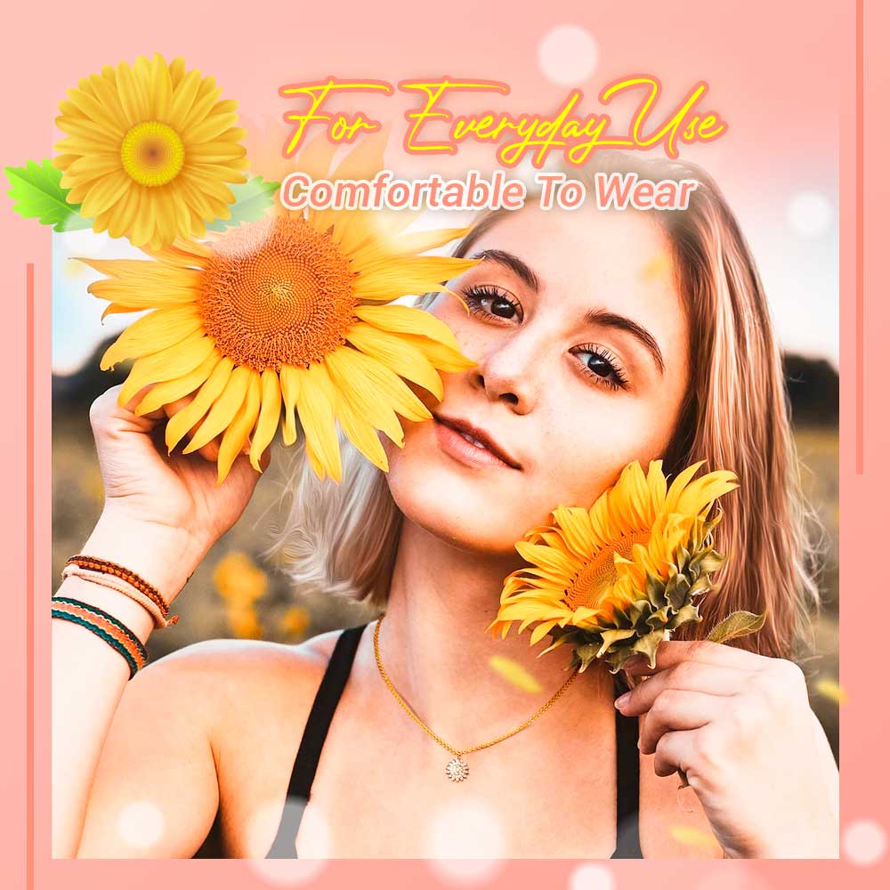 Rotatable Sunflower Pendant Necklace