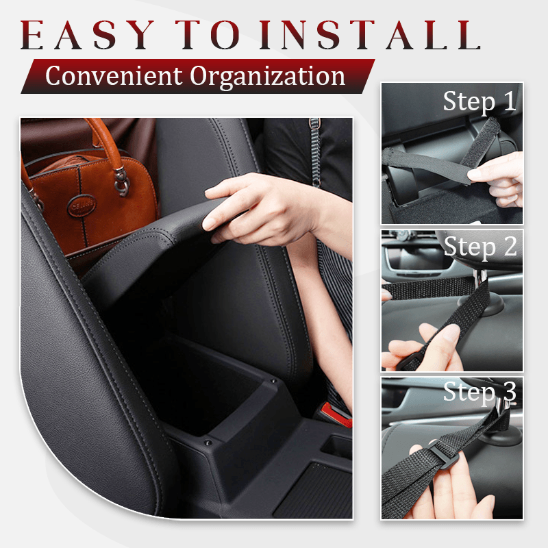 Leather Car Net Pocket Handbag Holder
