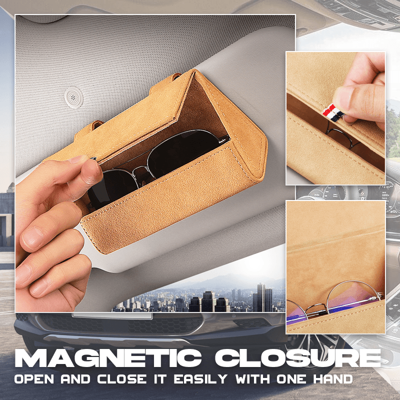 Superior Leather Car Glasses Holder