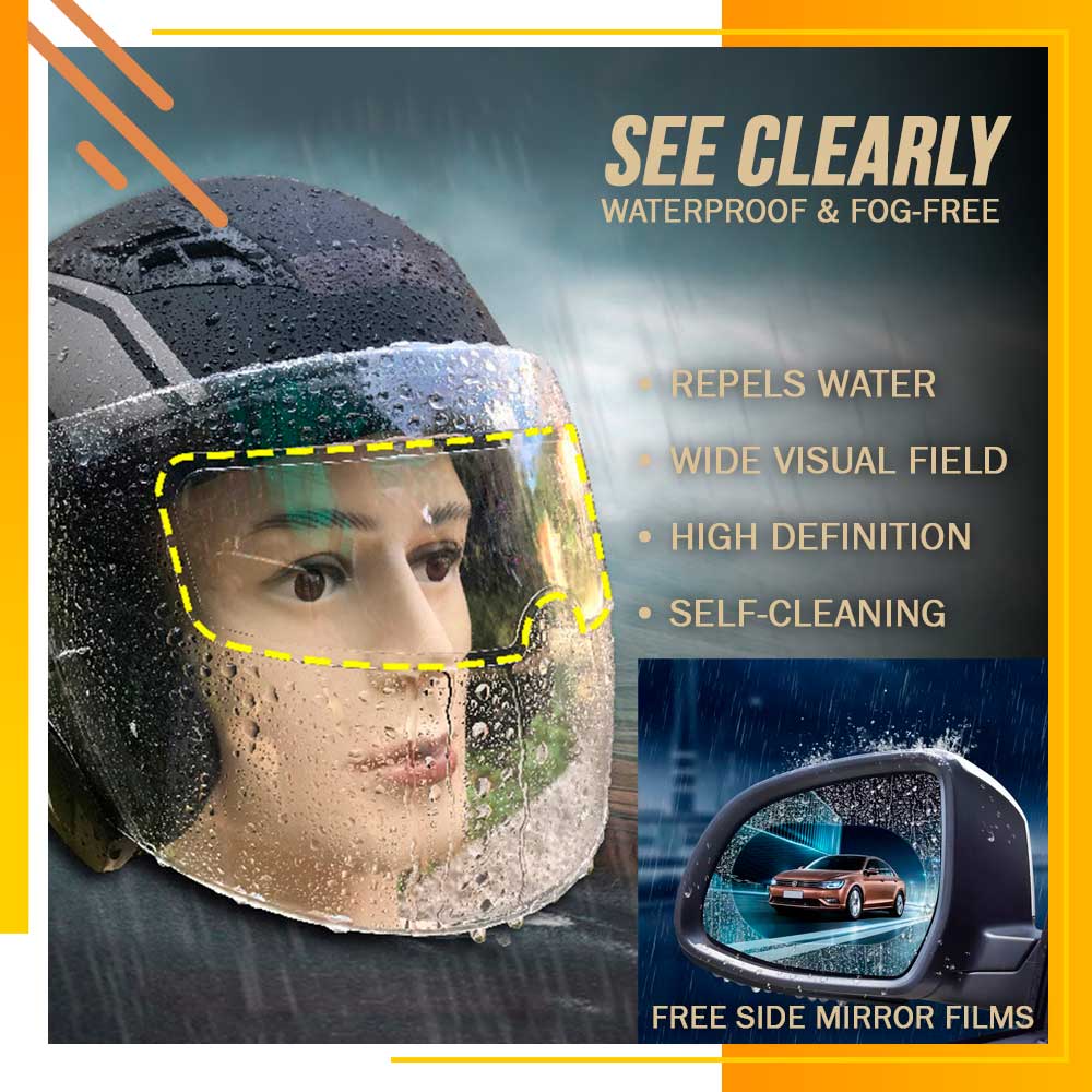 Universal Helmet Anti-Fog Film (With Free Side Mirror Films)