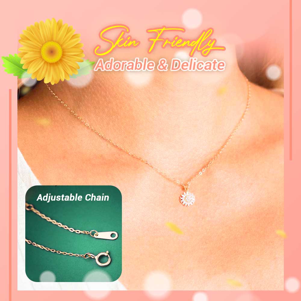 Rotatable Sunflower Pendant Necklace