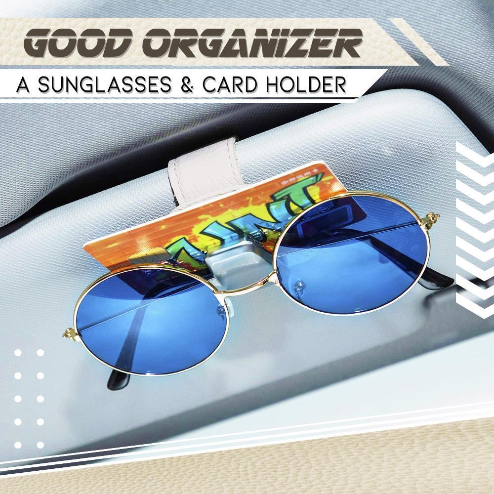 Premium Leather Car Sun Visor Organizing Clip