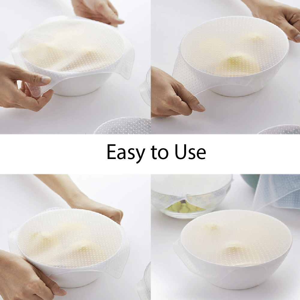 4 PCS Reusable Silicone Stretch Lids