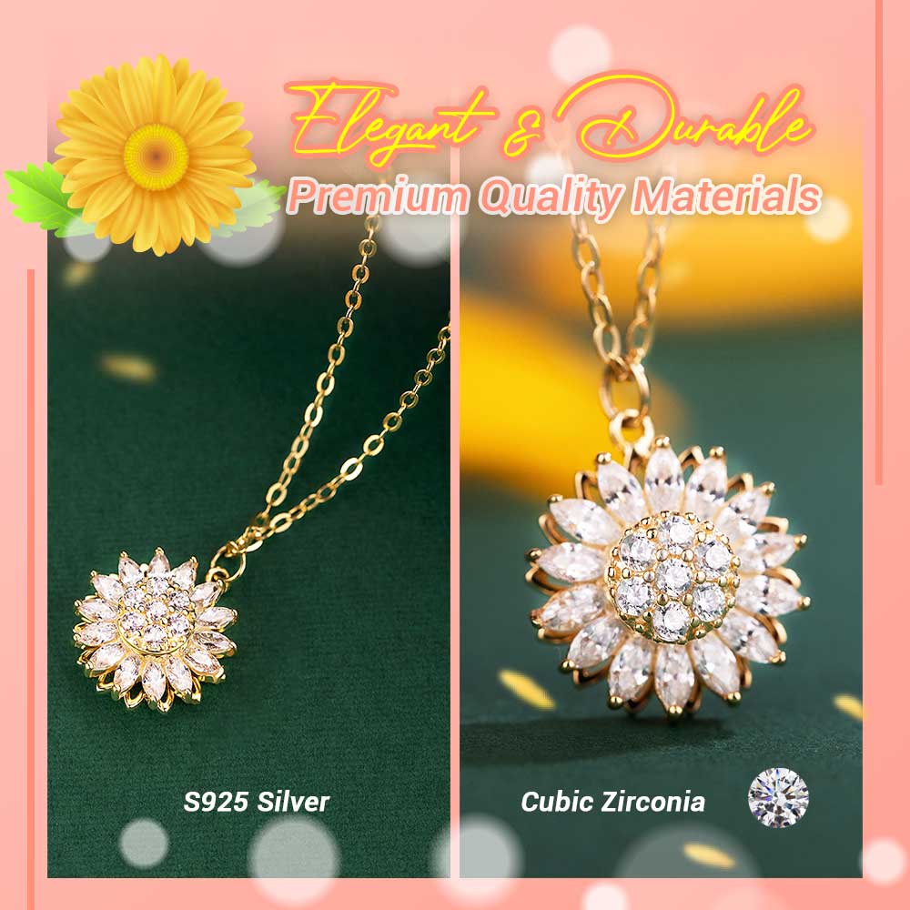 Rotatable Sunflower Pendant Necklace