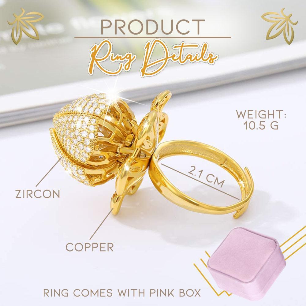 Rotatable Blooming Rose Ring