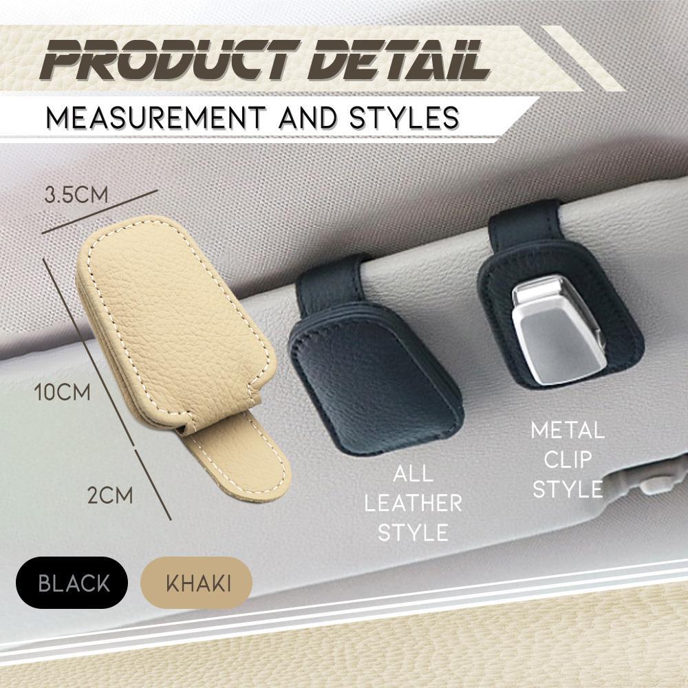 Premium Leather Car Sun Visor Organizing Clip