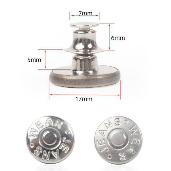 Adjustable No-Sew Jeans Button