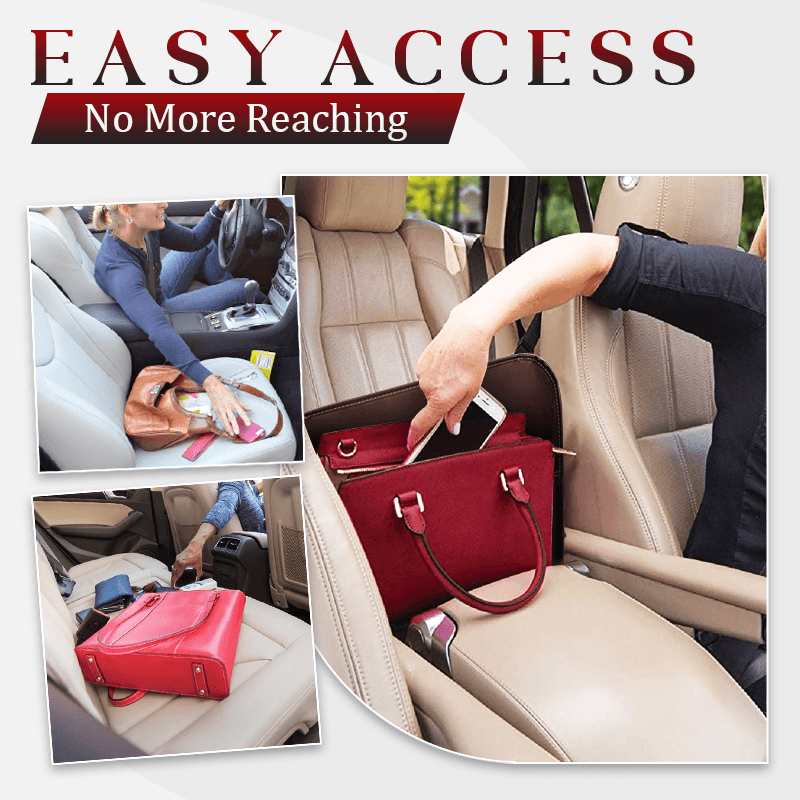 Leather Car Net Pocket Handbag Holder