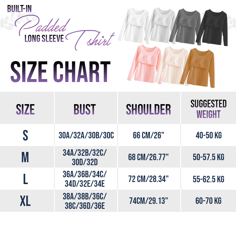 Built-in Padded Long Sleeve T-Shirt