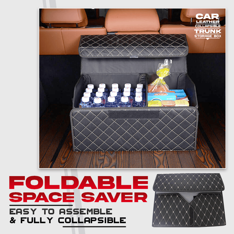 Car Leather Collapsible Trunk Storage Box