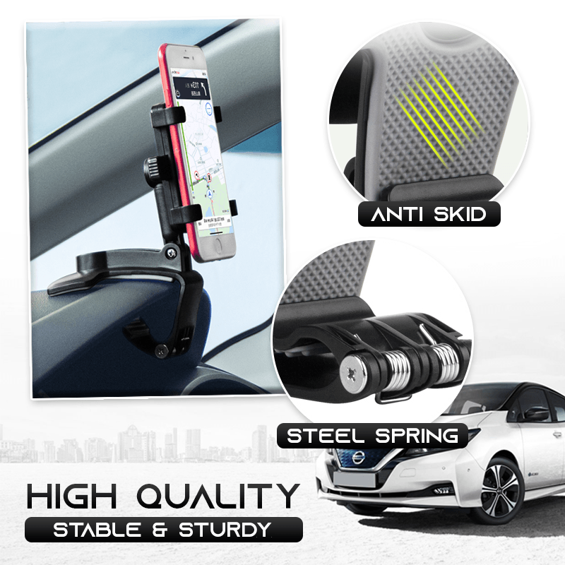 Rotatable Rear-view Mirror Car Phone Holder