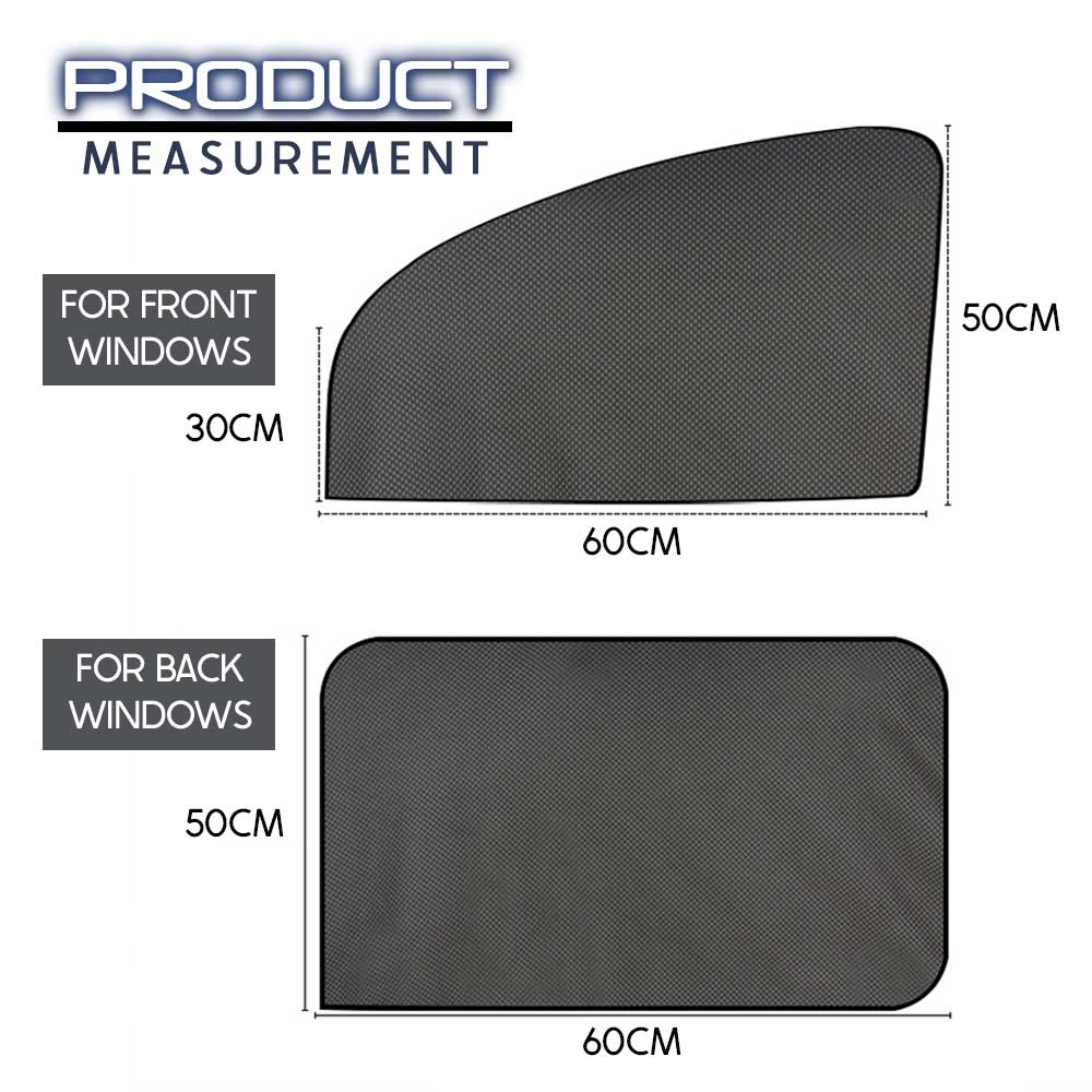 Car Windows Magnetic Mesh Sunshades - 1 Pair