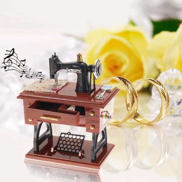 Cute Mini Sewing Machine Music Box
