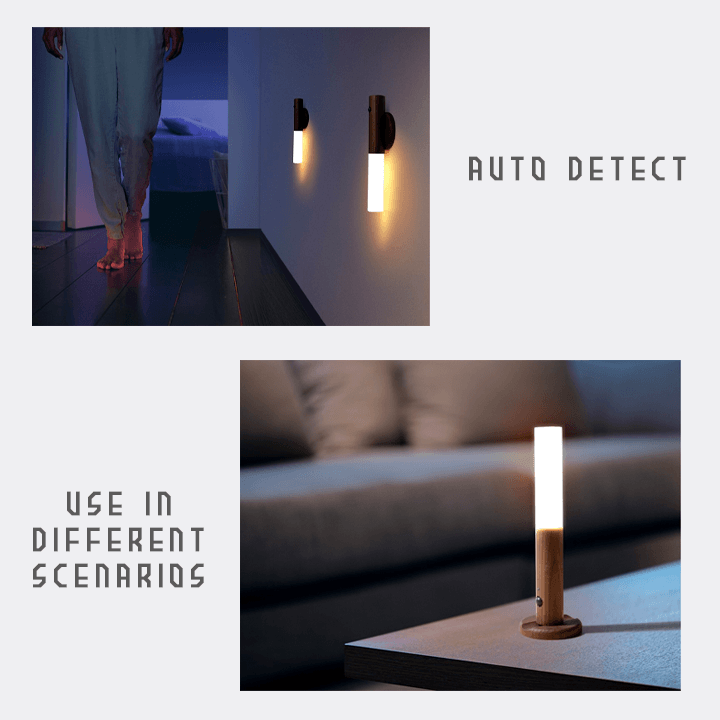 Rechargeable Wooden Motion Sensor Night Light