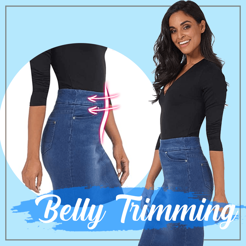 Denim Trimming Skirt