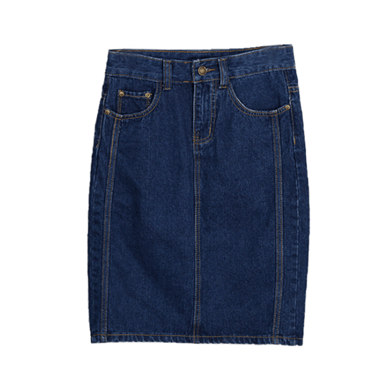 Denim Trimming Skirt