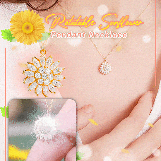 Rotatable Sunflower Pendant Necklace