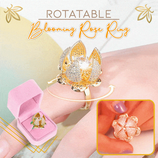 Rotatable Blooming Rose Ring