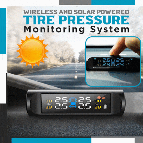 Wireless And Solar Powered Tire Pressure Monitoring System