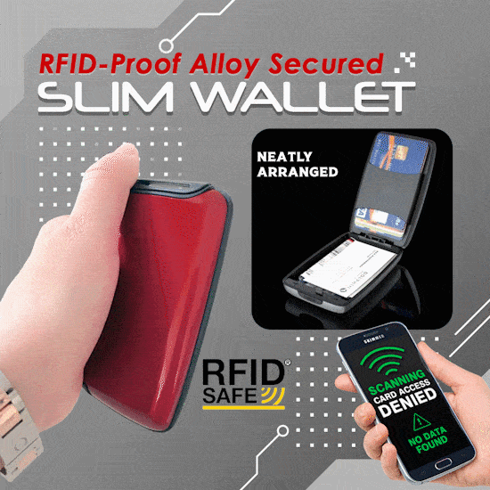 RFID-Proof Alloy Secured Slim Wallet