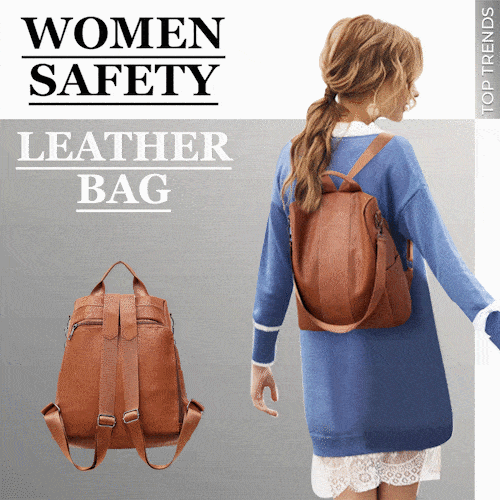 Women Safety Waterproof Leather Shoulder Bag