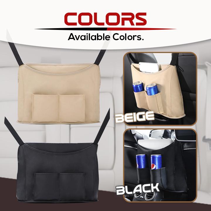 Upgraded Leather Car Net Pocket Handbag Holder