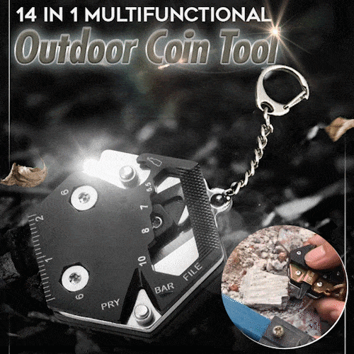 14 in 1 Multifunctional Outdoor Coin Tool