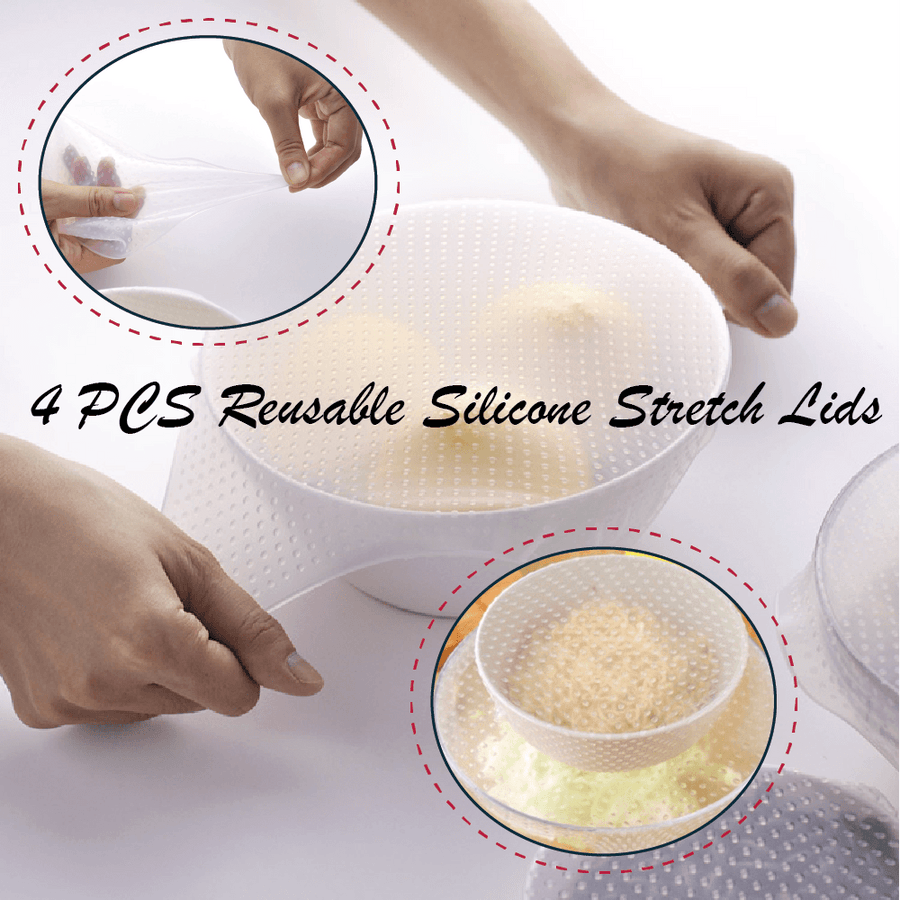 4 PCS Reusable Silicone Stretch Lids