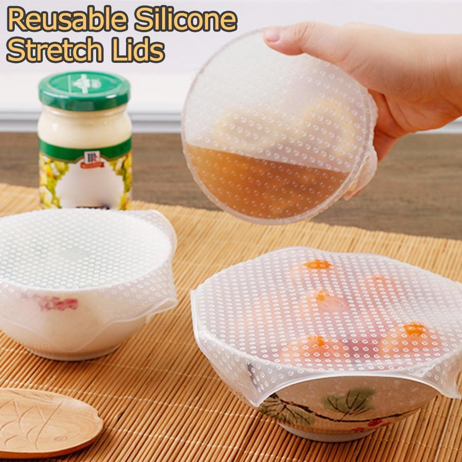 4 PCS Reusable Silicone Stretch Lids