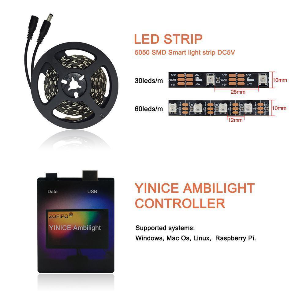 DIY Ambilight TV PC Dream Screen USB LED Strip